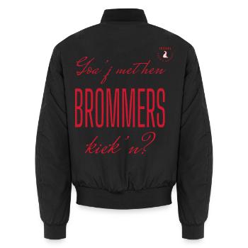 Goa'j mit den Mopeds, die schnappen? – Sallands - Unisex Bomberjacke - Schwarz - Hinten - AI Model Male 185 light (185cm)