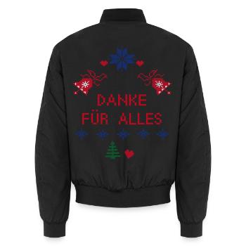 Danke für Alles - Unisex Bomberjacke - Schwarz - Hinten - AI Model Male 185 light (185cm)
