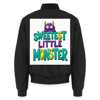 Das süßeste kleine Monster - Unisex Bomberjacke - Schwarz - Hinten - AI Model Male 185 light (185cm)