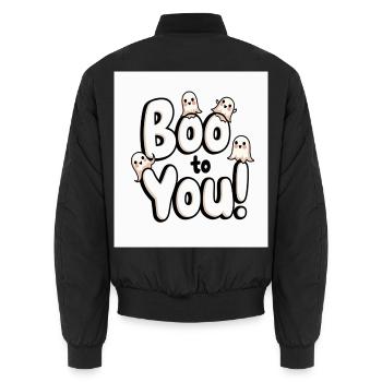 Buh auf dich! Süße Geister Halloween - Unisex Bomberjacke - Schwarz - Hinten - AI Model Male 185 light (185cm)