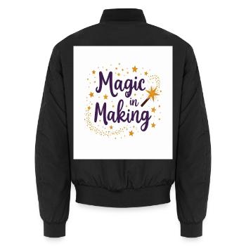 Magie in der Entstehung - Unisex Bomberjacke - Schwarz - Hinten - AI Model Male 185 light (185cm)