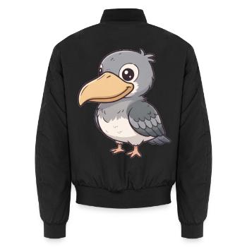 Schuhschnabel Vogel - Unisex Bomberjacke - Schwarz - Hinten - AI Model Male 185 light (185cm)