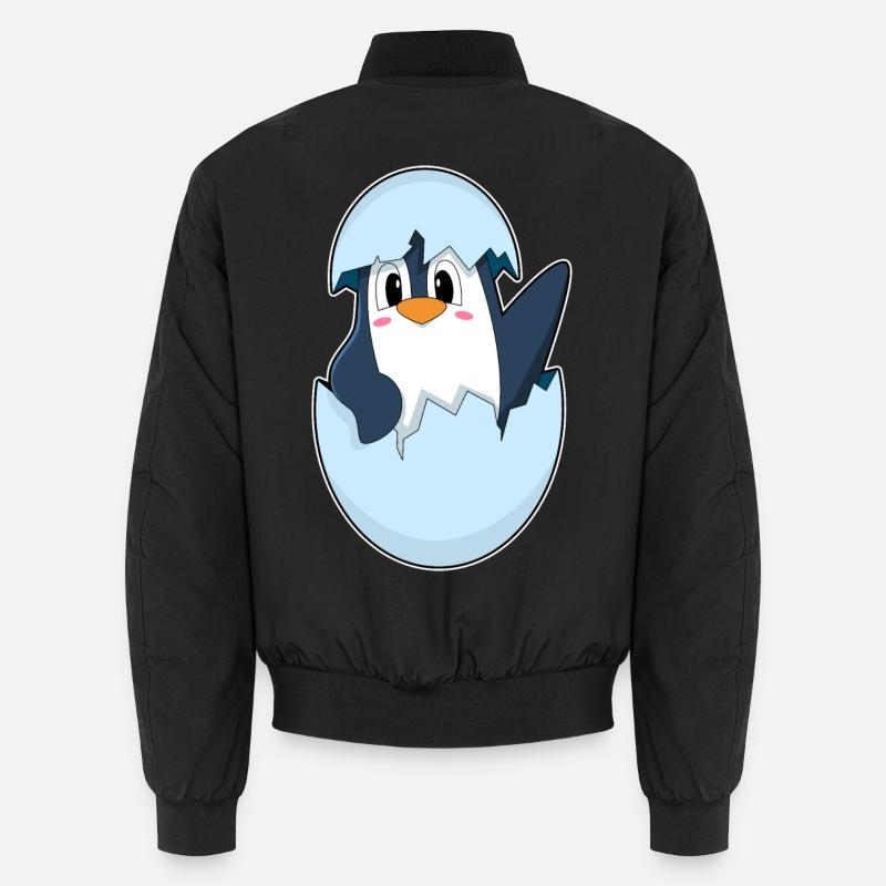 Penguin Eggshell - Unisex Bomber Jacket - black