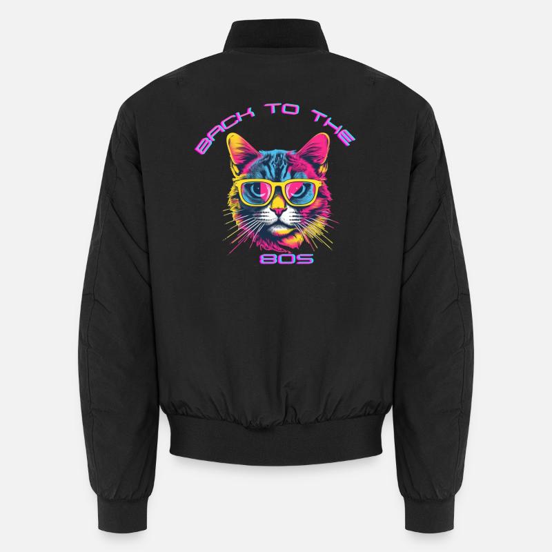 Design rétro chat avec lunettes de soleil Bomber unisexe