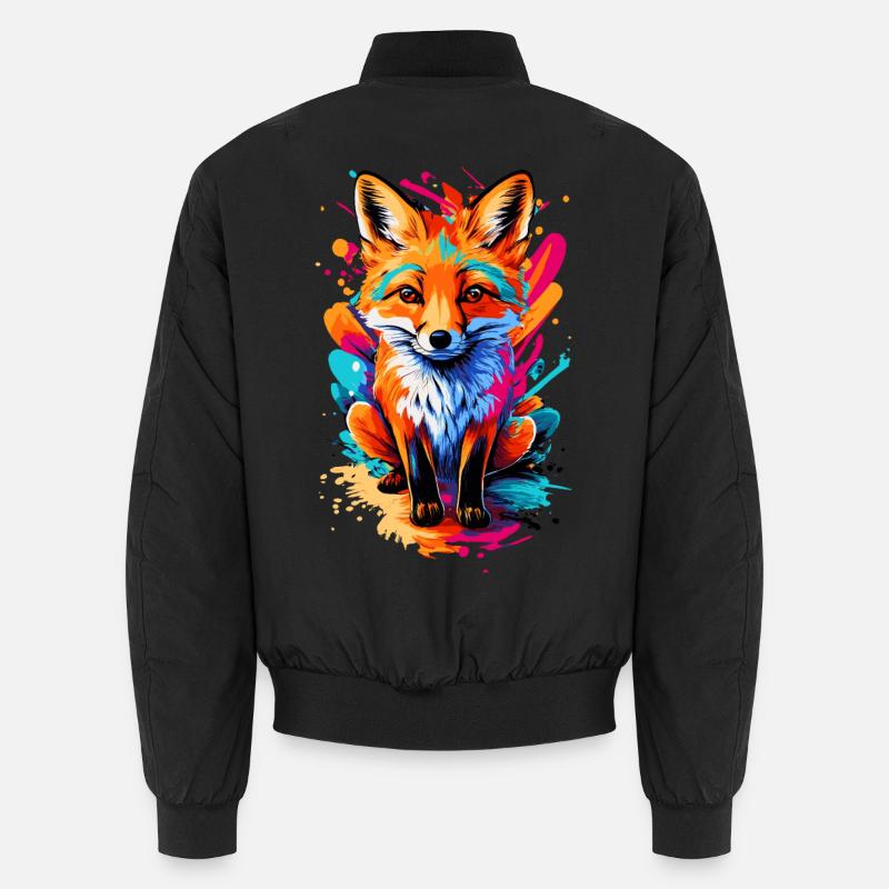 Baby Fox - Cute Red Fox - Colorful Fox Unisex Bomber Jacket