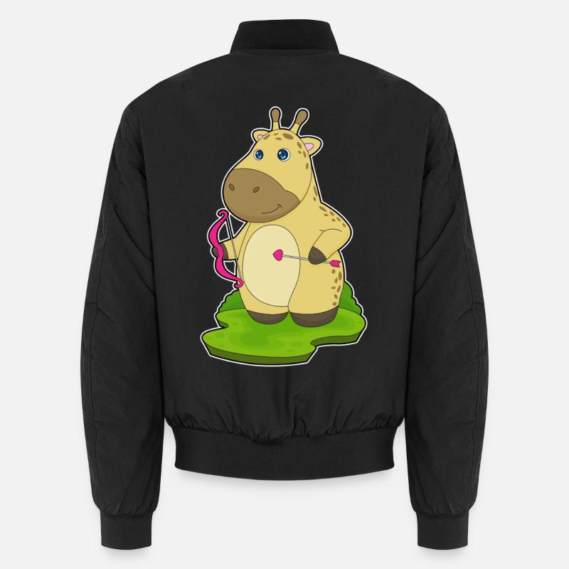 Giraffe Bogenschütze Bogen - Unisex Bomberjacke - Schwarz