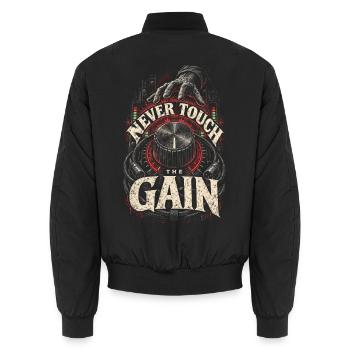 Tontechniker Audiotechnik Never Touch The Gain - Unisex Bomberjacke - Schwarz - Hinten - AI Model Male 185 light (185cm)