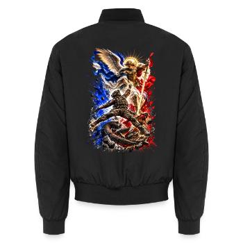 St. Michael der Beschützer - Unisex Bomberjacke - Schwarz - Hinten - AI Model Male 185 light (185cm)