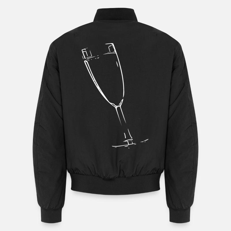 Abstract glass / line / white / pattern - Unisex Bomber Jacket - black