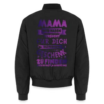 Geschenk für Mama - Unisex Bomberjacke - Schwarz - Hinten - AI Model Male 185 light (185cm)