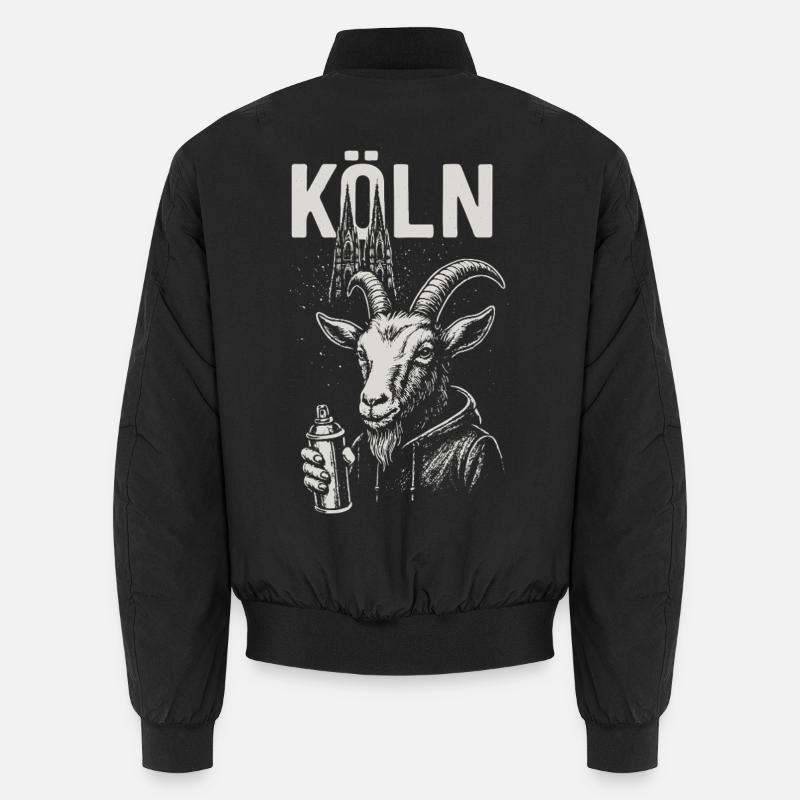 Kölner Streetstyle Ziege - Unisex Bomberjacke - Schwarz