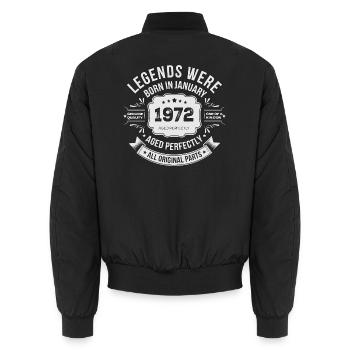 Vintage 1972 Anniversary 1972 Limited Edition - Unisex Bomberjacke - Schwarz - Hinten - AI Model Male 185 light (185cm)