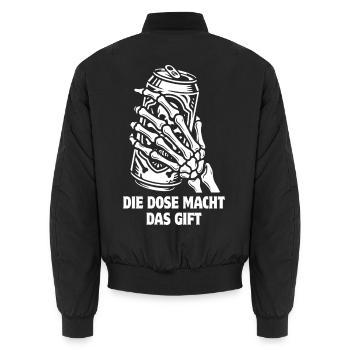 Bier - Die Dose macht das Gift | Wortspiel - Unisex Bomberjacke - Schwarz - Hinten - AI Model Male 185 light (185cm)