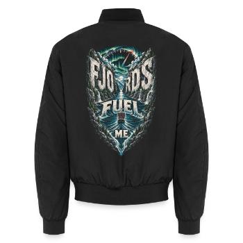 Norwegen Norweger Fjords Fuel Me - Unisex Bomberjacke - Schwarz - Hinten - AI Model Male 185 light (185cm)