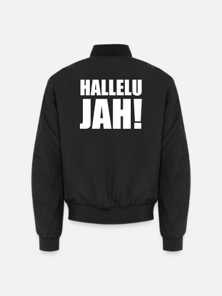 Hallelu Jah weiss - Unisex Bomberjacke - Schwarz