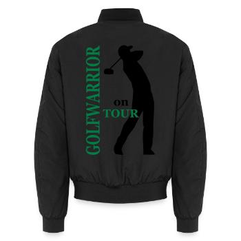 golf - Unisex Bomber Jacket - black - Back - AI Model Male 185 light (185cm)
