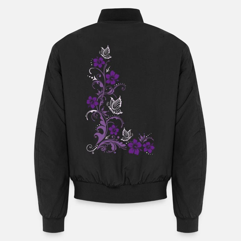Hibiscus fleurs et papillons Bomber unisexe