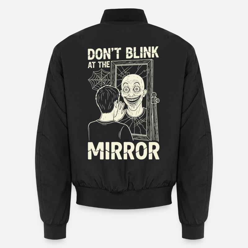 Horror Motif Mirror Image Unisex Bomber Jacket