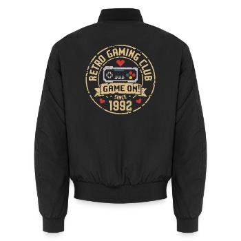 Vintage 1992 Geburtstag 1992 Geschenk 1992  - Unisex Bomberjacke - Schwarz - Hinten - AI Model Male 185 light (185cm)