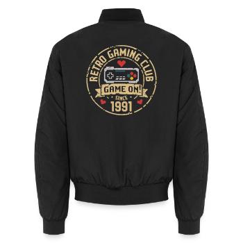 Vintage 1991 Geburtstag 1991 Geschenk 1991  - Unisex Bomberjacke - Schwarz - Hinten - AI Model Male 185 light (185cm)