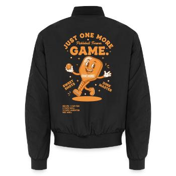Pickleball-lustiger Pickleball-Pickleball - Unisex Bomberjacke - Schwarz - Hinten - AI Model Male 185 light (185cm)