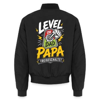 Level Vater freigeschaltet - Unisex Bomberjacke - Schwarz - Hinten - AI Model Male 185 light (185cm)