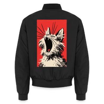 müdes Kätzchen - Unisex Bomberjacke - Schwarz - Hinten - AI Model Male 185 light (185cm)