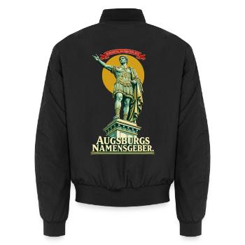 Augustus Augsburgs Namensgeber - Unisex Bomberjacke - Schwarz - Hinten - AI Model Male 185 light (185cm)