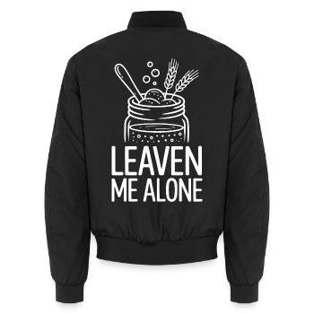 Leaven Me Alone - Unisex Bomberjacke - Schwarz - Hinten - AI Model Male 185 light (185cm)