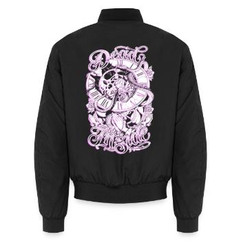 Pink Death Watch - Unisex Bomberjacke - Schwarz - Hinten - AI Model Male 185 light (185cm)