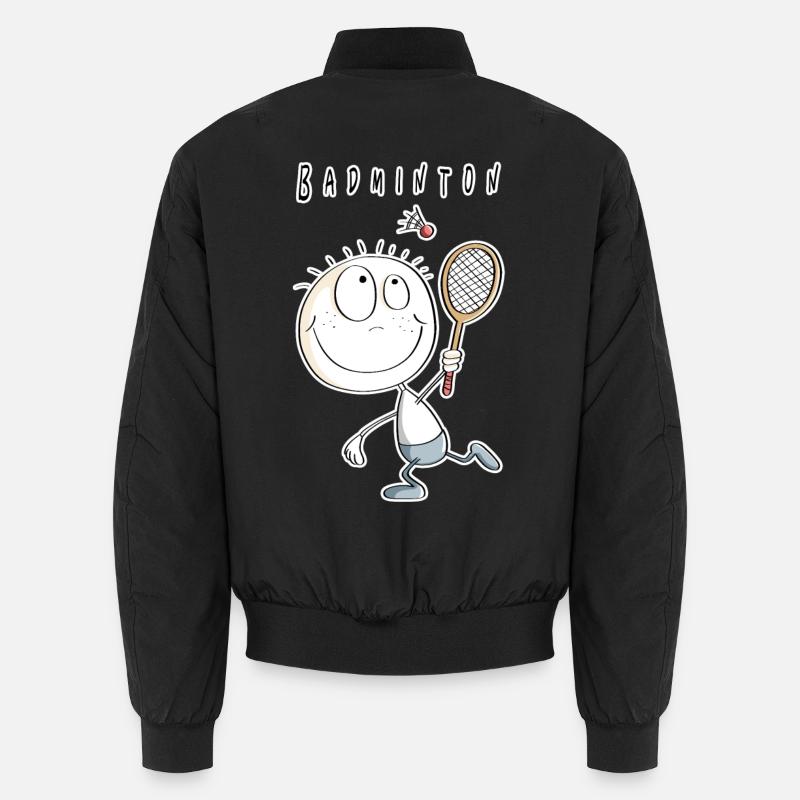 Cooles Badminton Spieler Männchen Unisex Bomberjacke