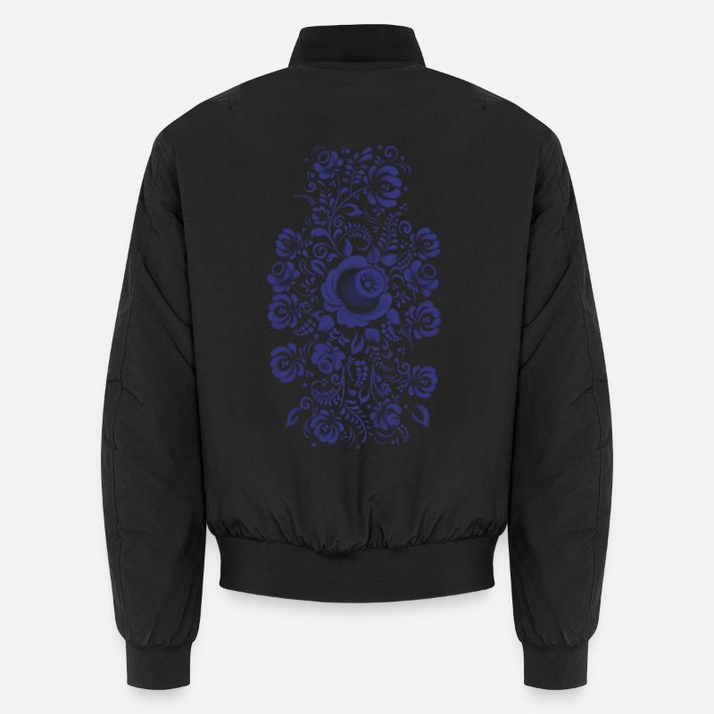 Blumenornament - Unisex Bomberjacke - Schwarz