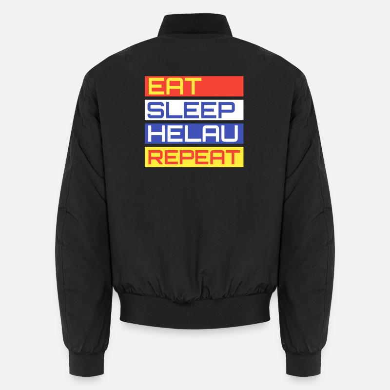 EAT SLEEP HELAU REPEAT Design - Unisex Bomberjacke - Schwarz