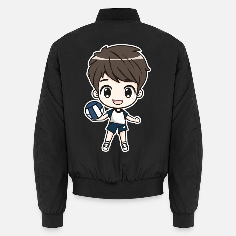 Little Volleyball Player Boy - Unisex Bomber Jacket - black