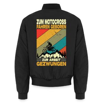 Motocross Geschenk Arbeit Spruch Biker Mann - Unisex Bomberjacke - Schwarz - Hinten - AI Model Male 185 light (185cm)