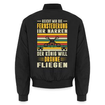 Drohnenpilot Geschenk Drohne Männer Geburtstag - Unisex Bomberjacke - Schwarz - Hinten - AI Model Male 185 light (185cm)