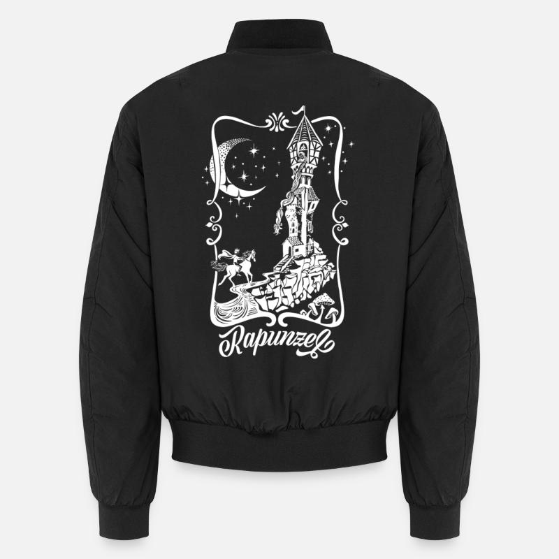 Rapunzel Tower Silhouette Princess - Unisex Bomber Jacket - black