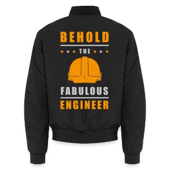 Fabelhafter Ingenieur Helm - Unisex Bomberjacke - Schwarz - Hinten - AI Model Male 185 light (185cm)
