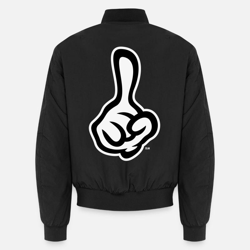 Erhobener Zeigefinger (Finger / Rechte Hand NEG2C) Unisex Bomberjacke