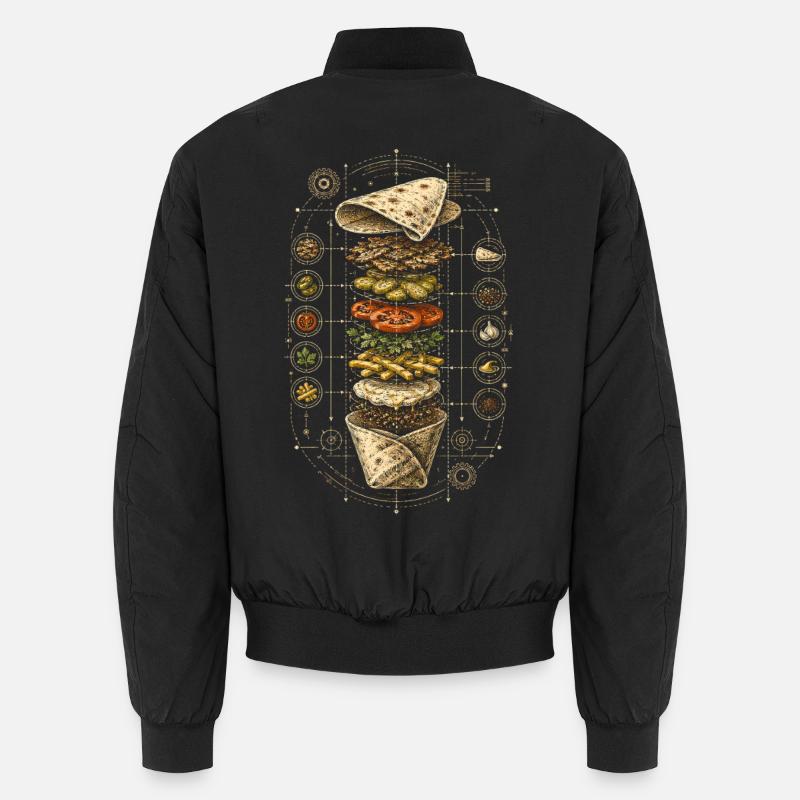 Libanon Libanese Shawarma Blueprint - Unisex Bomberjacke - Schwarz