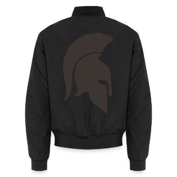 Spartanischer Kriegerhelm Silhouette - Unisex Bomberjacke - Schwarz - Hinten - AI Model Male 185 light (185cm)
