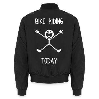 Bike riding today Fahrrad Mountainbike Downhill - Unisex Bomberjacke - Schwarz - Hinten - AI Model Male 185 light (185cm)