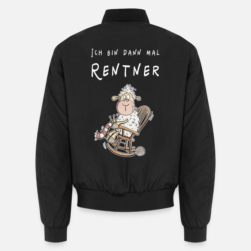 Ich Bin Dann Mal Rentner Schaf Funmotiv Unisex Bomberjacke