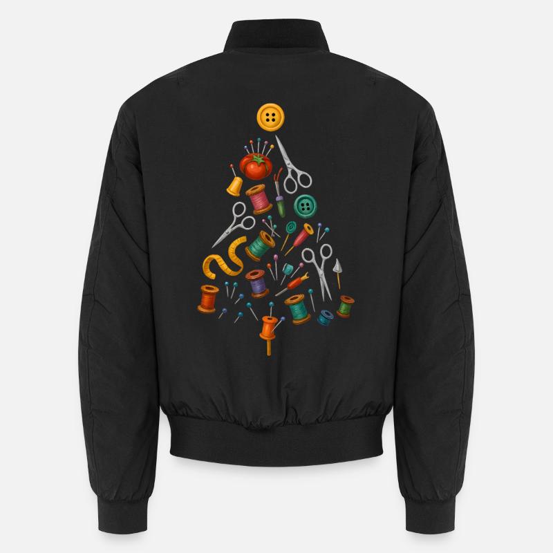 Sewing Christmas Tree Design Unisex Bomber Jacket