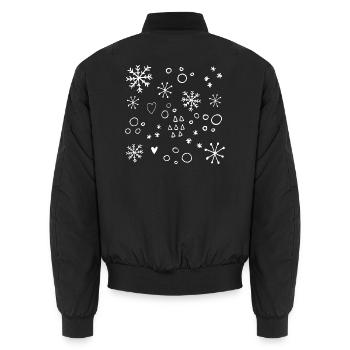 Motifs Flocons Hiver Noël Dessin Minimaliste - Bomber unisexe - noir - Dos - AI Model Male 185 light (185cm)