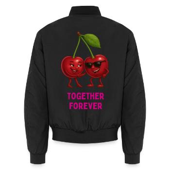 Cherry duo Together Forever - Bomber unisexe - noir - Dos - AI Model Male 185 light (185cm)