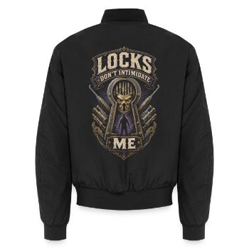 Schlosser Schlüsseldienst Locks Dont - Unisex Bomberjacke - Schwarz - Hinten - AI Model Male 185 light (185cm)