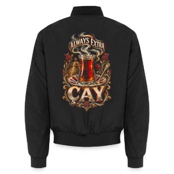 Türkei Türkin Türke Türkiye Always Extra Cay - Unisex Bomberjacke - Schwarz - Hinten - AI Model Male 185 light (185cm)