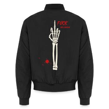 Halloween - Unisex Bomberjacke - Schwarz - Hinten - AI Model Male 185 light (185cm)