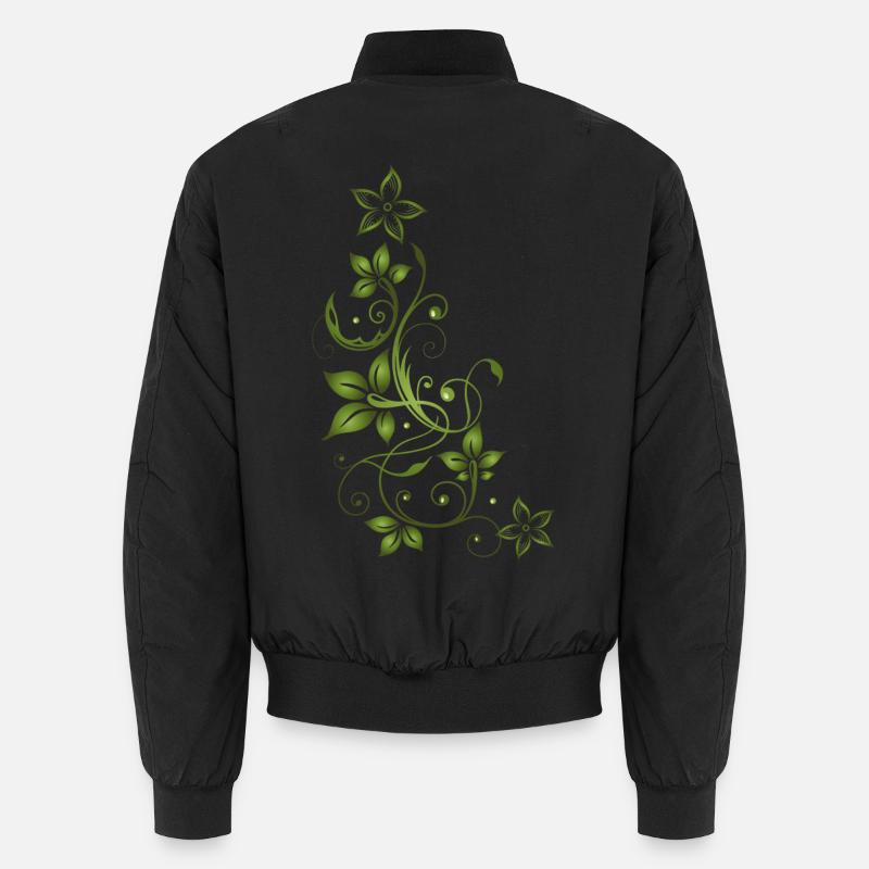 Feuille feuilles automne vert vrille Bomber unisexe